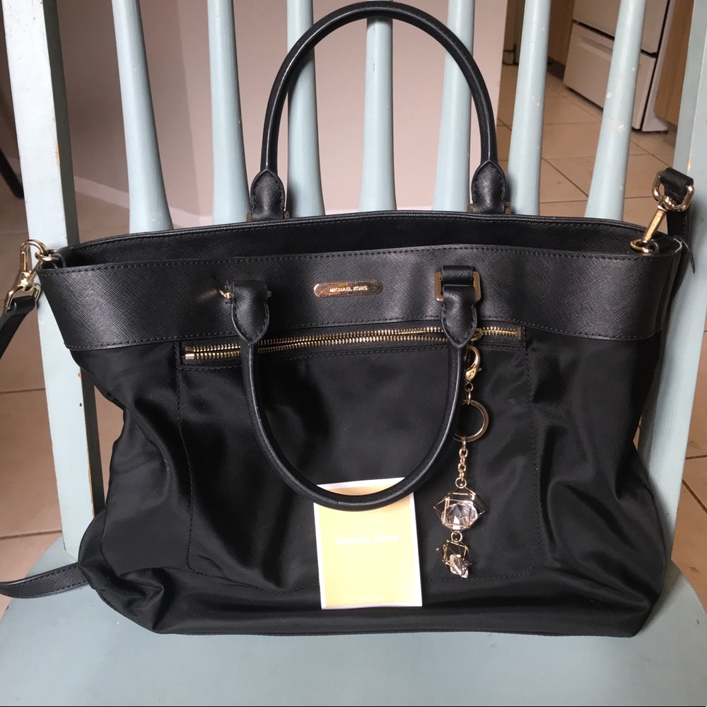 MICHEAL KORS large nylon leather COLGATE tote